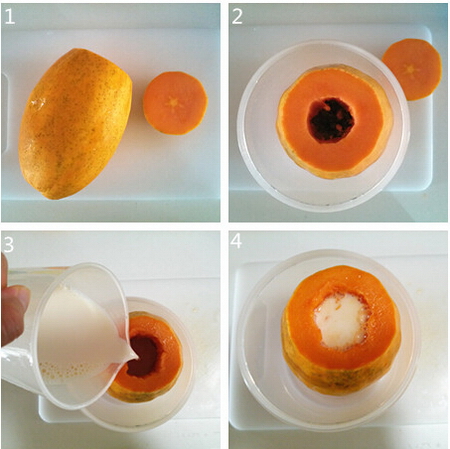 木瓜牛奶凍步驟3-6