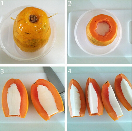 木瓜牛奶凍步驟7-10