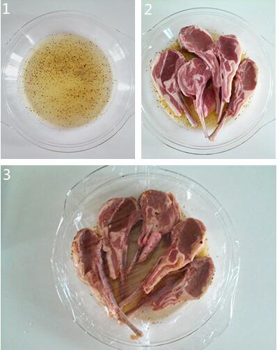 香煎迷迭香羊排的做法步驟1-3